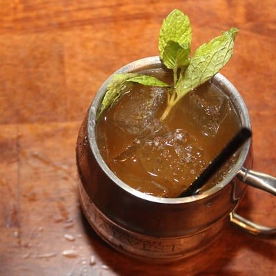 Moscow Mule cocktail top view