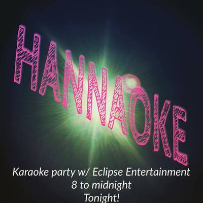 Flyer for Sunday night karaoke at Mad Hanna, known as 