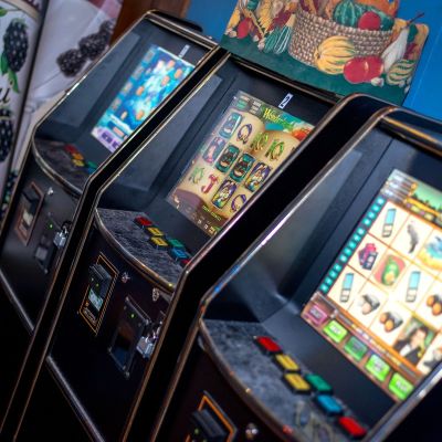 Slot machines.