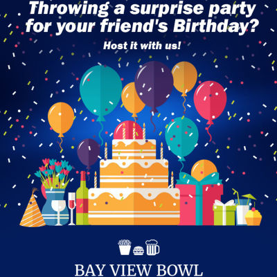 Bay View Bowl birthday promotion flyer.