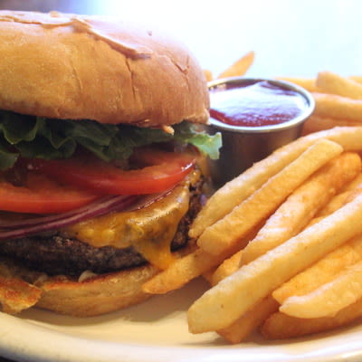 Killarney Burger with fries