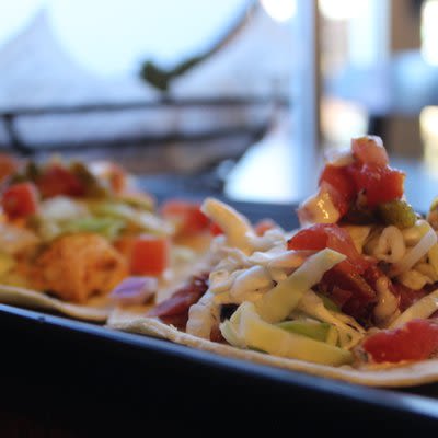 Served food, closeup
