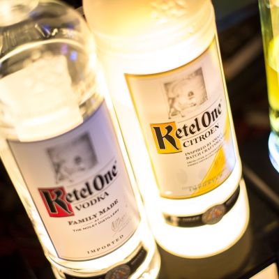 Ketel One vodka bottles.