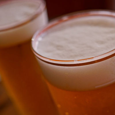 Glasses of beer.