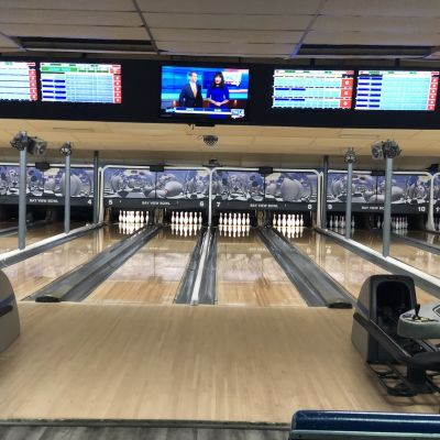 Several bowling lanes.