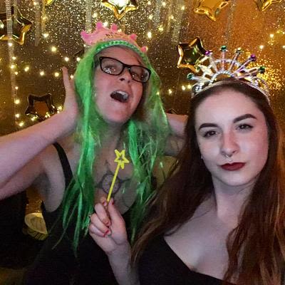 Two guests having fun