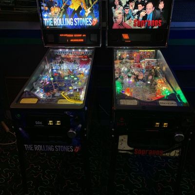 Pinball machines.