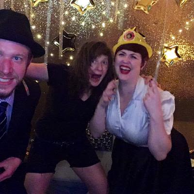 Three guests having fun