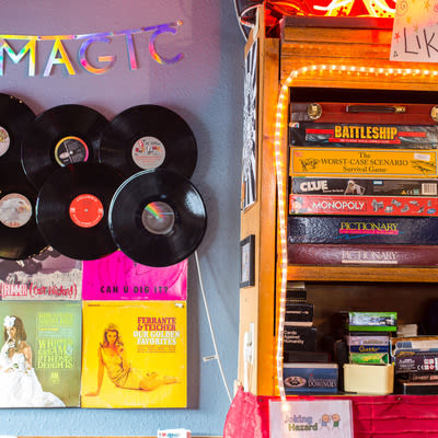 Interior, a shelf with board games