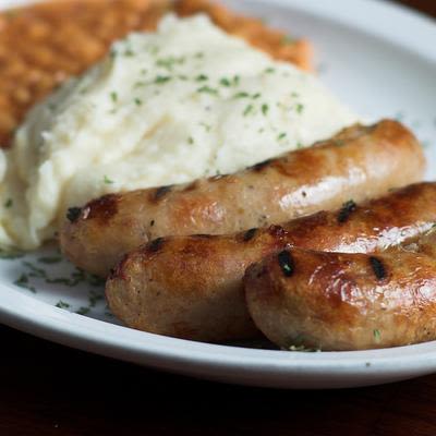 The bangers and mash meal