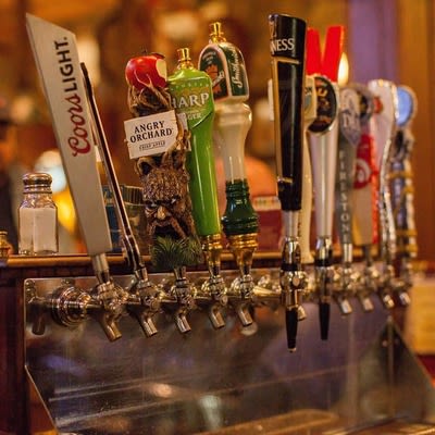 Beer dispensaries, closeup