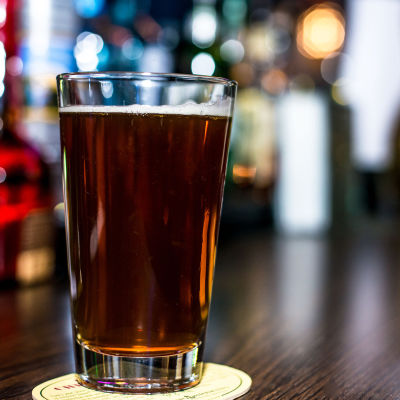 A glass of beer.