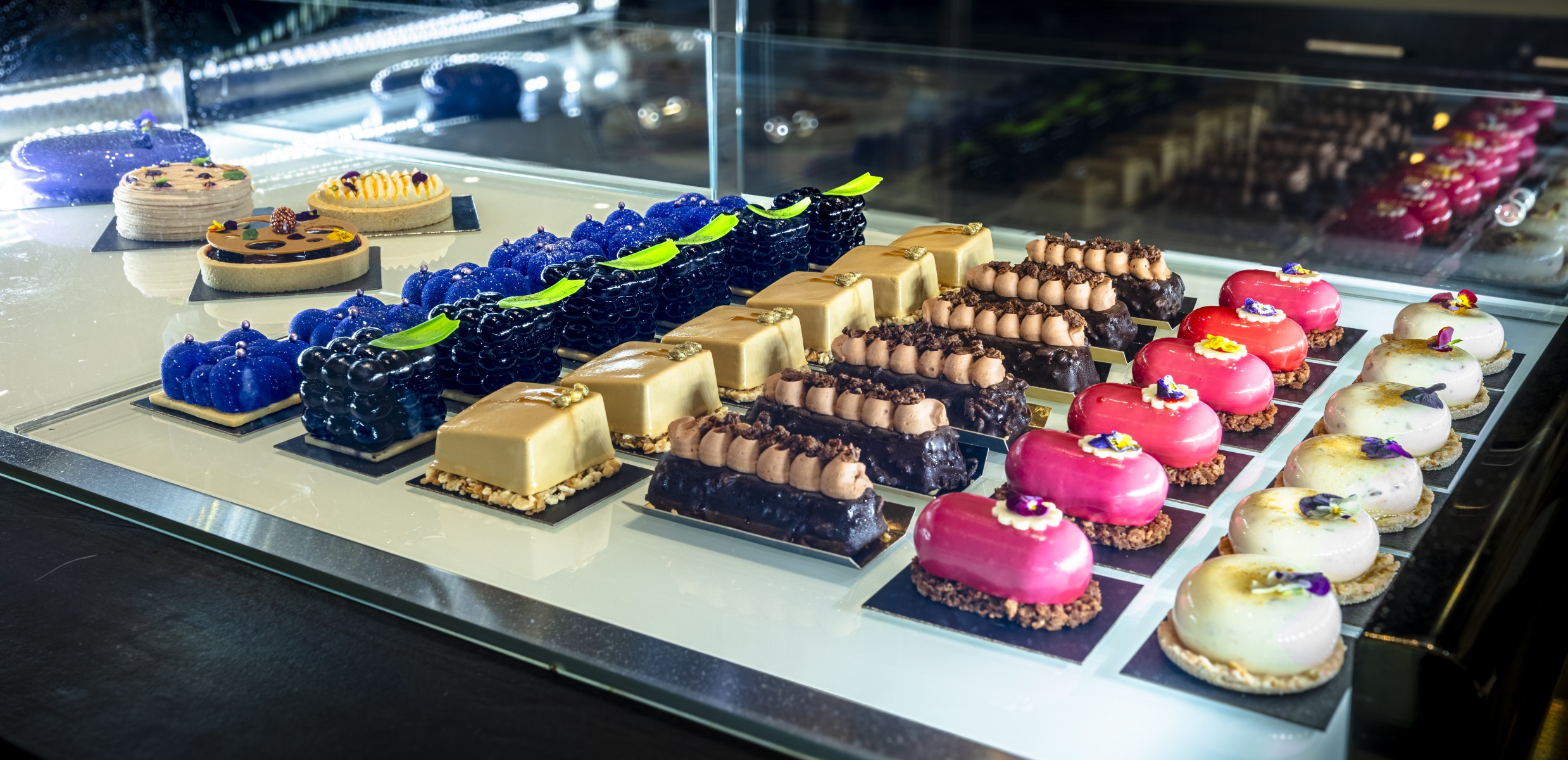 Variety of cakes on display